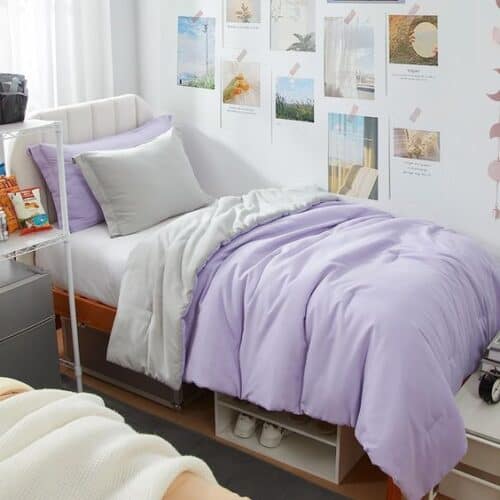 purple dorm room inspiration